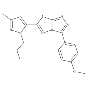 CCCn1nc(C)cc1-c1nn2c(-c3ccc(OC)cc3)nnc2s1结构式