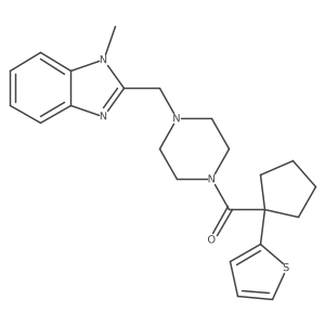 (4-((1-methyl-1H-benzo[d]imidazol-2-yl)methyl)piperazin-1-yl)(1-(thiophen-2-yl)cyclopentyl)methanone Structure