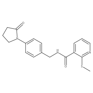 2-(methylsulfanyl)-N-{[4-(2-oxopyrrolidin-1-yl)phenyl]methyl}pyridine-3-carboxamide结构式