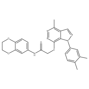 N-(2,3-dihydrobenzo[b][1,4]dioxin-6-yl)-2-((1-(3,4-dimethylphenyl)-4-methyl-1H-pyrazolo[3,4-d]pyridazin-7-yl)thio)acetamide结构式