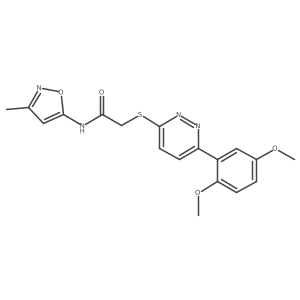 2-((6-(2,5-dimethoxyphenyl)pyridazin-3-yl)thio)-N-(3-methylisoxazol-5-yl)acetamide结构式