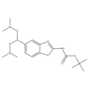 Tert-butyl (5-(diisopropoxyboraneyl)benzo[d]oxazol-2-yl)carbamate结构式