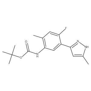 tert-Butyl (4-fluoro-2-methyl-5-(5-methyl-1H-pyrazol-3-yl)phenyl)carbamate结构式