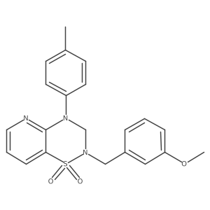 2-(3-methoxybenzyl)-4-(p-tolyl)-3,4-dihydro-2H-pyrido[2,3-e][1,2,4]thiadiazine 1,1-dioxide Structure