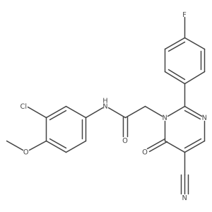 N-(3-chloro-4-methoxyphenyl)-2-(5-cyano-2-(4-fluorophenyl)-6-oxopyrimidin-1(6H)-yl)acetamide结构式