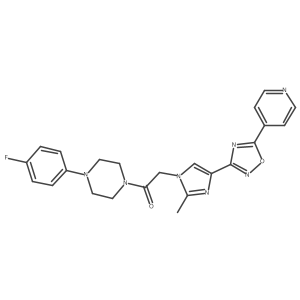 1-(4-(4-fluorophenyl)piperazin-1-yl)-2-(2-methyl-4-(5-(pyridin-4-yl)-1,2,4-oxadiazol-3-yl)-1H-imidazol-1-yl)ethanone结构式