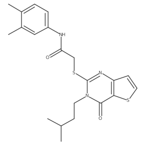 N-(3,4-dimethylphenyl)-2-{[3-(3-methylbutyl)-4-oxo-3H,4H-thieno[3,2-d]pyrimidin-2-yl]sulfanyl}acetamide结构式