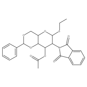 beta-D-Glucopyranoside, ethyl 2-deoxy-2-(1,3-dihydro-1,3-dioxo-2H-isoindol-2-yl)-4,6-O-[(R)-phenylmethylene]-1-thio-, 3-acetate Structure