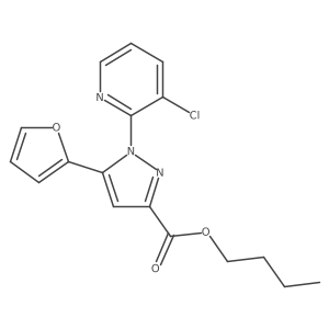 1H-Pyrazole-3-carboxylic acid, 1-(3-chloro-2-pyridinyl)-5-(2-furanyl)-, butyl ester Structure