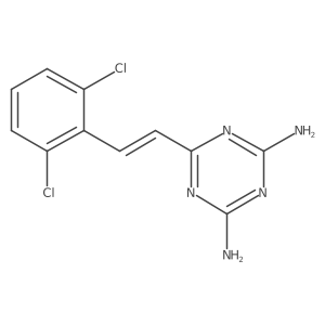 6-[(E)-2-(2,6-dichlorophenyl)ethenyl]-1,3,5-triazine-2,4-diamine结构式