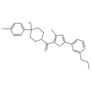[4-(4-Chlorophenyl)-4-hydroxypiperidin-1-yl][4-methyl-2-(2-propylpyridin-4-yl)-1,3-thiazol-5-yl]methanone Structure