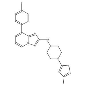 [8-(4-Fluoro-phenyl)-[1,2,4]triazolo[1,5-a]pyridin-2-yl]-[1-(3-methyl-[1,2,4]thiadiazol-5-yl)-piperidin-4-yl]-amine结构式