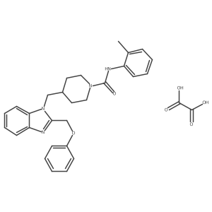 4-((2-(phenoxymethyl)-1H-benzo[d]imidazol-1-yl)methyl)-N-(o-tolyl)piperidine-1-carboxamide oxalate Structure