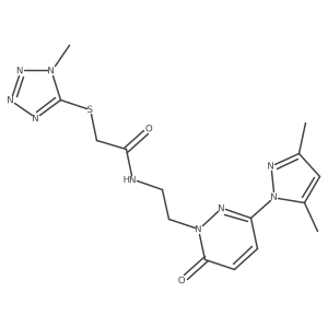 N-(2-(3-(3,5-dimethyl-1H-pyrazol-1-yl)-6-oxopyridazin-1(6H)-yl)ethyl)-2-((1-methyl-1H-tetrazol-5-yl)thio)acetamide Structure