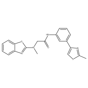 2-(benzo[d]thiazol-2-yl(methyl)amino)-N-(3-(2-methylthiazol-4-yl)phenyl)acetamide Structure