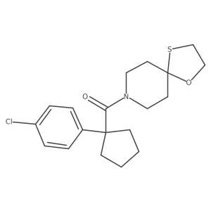 (1-(4-Chlorophenyl)cyclopentyl)(1-oxa-4-thia-8-azaspiro[4.5]decan-8-yl)methanone结构式