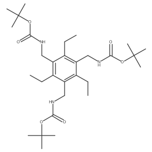 Tri-tert-butyl ((2,4,6-triethylbenzene-1,3,5-triyl)tris(methylene))tricarbamate结构式