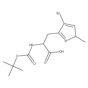 3-(4-bromo-1-methyl-1H-pyrazol-3-yl)-2-{[(tert-butoxy)carbonyl]amino}propanoic acid结构式