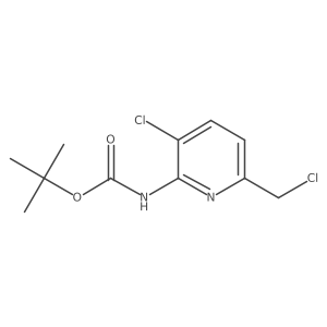 Tert-butyl 3-chloro-6-(chloromethyl)pyridin-2-ylcarbamate结构式