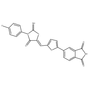 1H-Isoindole-1,3(2H)-dione, 5-[5-[[3-(4-fluorophenyl)-2-iMino-4-oxo-5-thiazolidinylidene]Methyl]-2-furanyl]-结构式