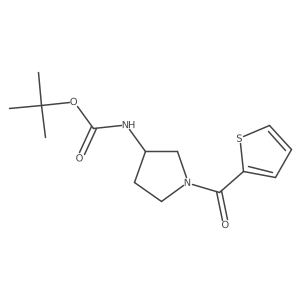 Tert-butyl (1-(thiophene-2-carbonyl)pyrrolidin-3-yl)carbamate结构式