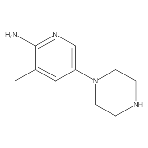 3-Methyl-5-(piperazin-1-YL)pyridin-2-amine结构式