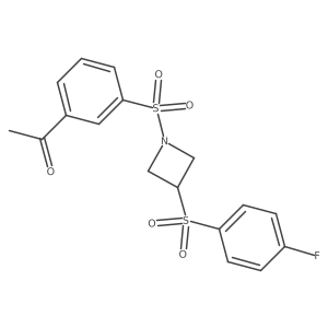 1-(3-((3-((4-Fluorophenyl)sulfonyl)azetidin-1-yl)sulfonyl)phenyl)ethanone Structure
