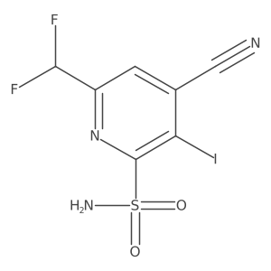 4-Cyano-6-(difluoromethyl)-3-iodopyridine-2-sulfonamide Structure