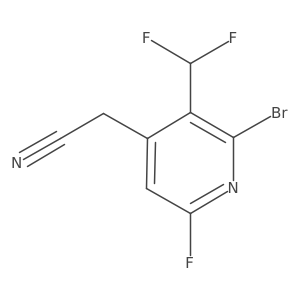 2-(2-Bromo-3-(difluoromethyl)-6-fluoropyridin-4-yl)acetonitrile Structure