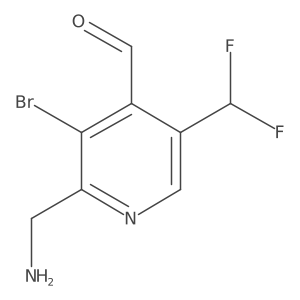 2-(Aminomethyl)-3-bromo-5-(difluoromethyl)pyridine-4-carboxaldehyde Structure