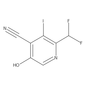 4-Cyano-2-(difluoromethyl)-5-hydroxy-3-iodopyridine结构式