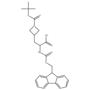 (S)-2-((((9H-Fluoren-9-yl)methoxy)carbonyl)amino)-3-(1-(tert-butoxycarbonyl)azetidin-3-yl)propanoic acid Structure