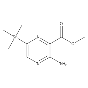 Methyl 3-amino-6-(trimethylstannyl)pyrazine-2-carboxylate结构式