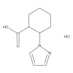 2-(1H-pyrazol-1-yl)cyclohexane-1-carboxylic acid hydrochloride Structure