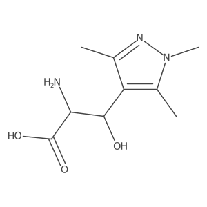 2-amino-3-hydroxy-3-(trimethyl-1H-pyrazol-4-yl)propanoic acid结构式