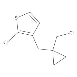 2-Chloro-3-{[1-(chloromethyl)cyclopropyl]methyl}thiophene结构式