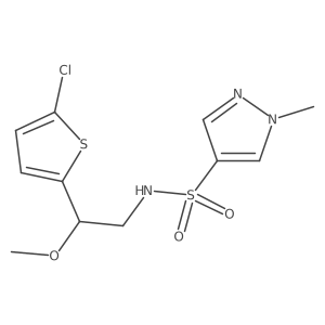N-(2-(5-chlorothiophen-2-yl)-2-methoxyethyl)-1-methyl-1H-pyrazole-4-sulfonamide结构式