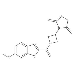 3-(1-(6-methoxy-1H-indole-2-carbonyl)azetidin-3-yl)thiazolidine-2,4-dione Structure