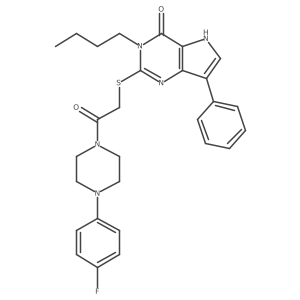 3-butyl-2-((2-(4-(4-fluorophenyl)piperazin-1-yl)-2-oxoethyl)thio)-7-phenyl-3H-pyrrolo[3,2-d]pyrimidin-4(5H)-one Structure