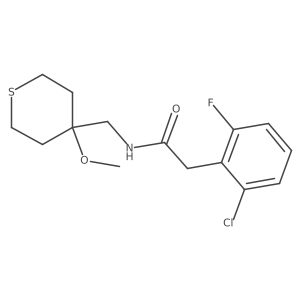 2-(2-chloro-6-fluorophenyl)-N-((4-methoxytetrahydro-2H-thiopyran-4-yl)methyl)acetamide结构式
