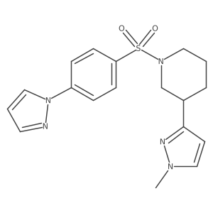 1-((4-(1H-pyrazol-1-yl)phenyl)sulfonyl)-3-(1-methyl-1H-pyrazol-3-yl)piperidine结构式
