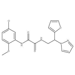 N1-(5-chloro-2-methoxyphenyl)-N2-(2-(furan-2-yl)-2-(1H-pyrazol-1-yl)ethyl)oxalamide结构式