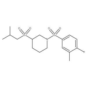 1-((4-Fluoro-3-methylphenyl)sulfonyl)-3-(isobutylsulfonyl)piperidine Structure