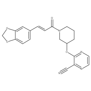 (E)-3-((1-(3-(benzo[d][1,3]dioxol-5-yl)acryloyl)piperidin-3-yl)oxy)pyrazine-2-carbonitrile Structure