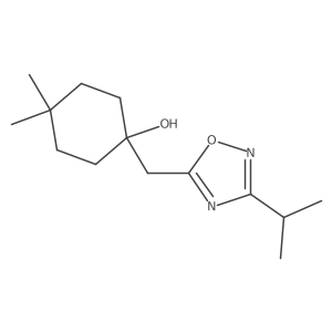 4,4-Dimethyl-1-{[3-(propan-2-yl)-1,2,4-oxadiazol-5-yl]methyl}cyclohexan-1-ol结构式