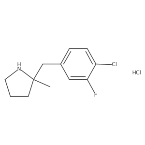 2-[(4-Chloro-3-fluorophenyl)methyl]-2-methylpyrrolidine hydrochloride Structure
