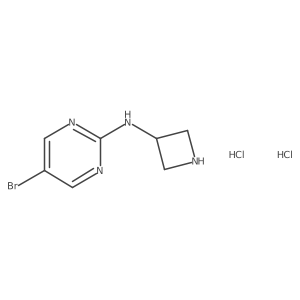 N-(azetidin-3-yl)-5-bromopyrimidin-2-amine dihydrochloride结构式