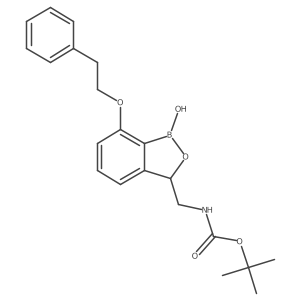 1,1-Dimethylethyl N-[[1,3-dihydro-1-hydroxy-7-(2-phenylethoxy)-2,1-benzoxaborol-3-yl]methyl]carbamate结构式