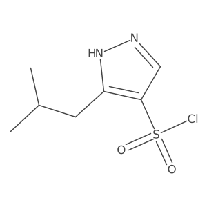 3-(2-methylpropyl)-1H-pyrazole-4-sulfonyl chloride结构式