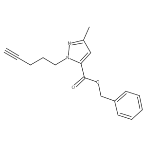 benzyl 3-methyl-1-(pent-4-yn-1-yl)-1H-pyrazole-5-carboxylate结构式